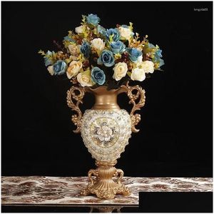 Wazony europejski luksusowy diament Wazon wazon sztuczny kwiat sztuki sypialnia akcesoria łóżek rzemieślni