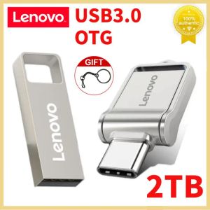 Adaptador Lenovo tipo C USB 3.0 Dridade flash 1 TB Pen acionamento 2 TB Pendrive Memory Stick U Drive Sticks USB para PC Smartphone MacBook Tablet