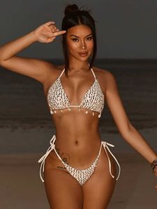 Kvinnors badkläder Bikinx Glitter Bikini Push Up Sexy Micro 2 Piece Bikini Set Swimsuit Bikinis Korean Badkläder Style Bathing Suit Bikini Beach Y240429