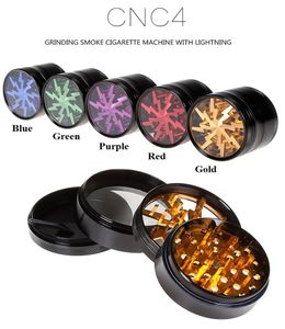 Greador de ervas de luxo Cades CNC4 63mm Mental Zinc Lighthers Lango para o Tobacco Dry Tobacco Herbal Spice Grinder Pólen Catcher Brusher Gripe1279655