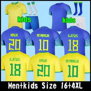 22 23ブラジルサッカージャージーLパケタネイマールヴィニJR 2022 2023 P Coutinho Richarlison Football Shirt G Jesus t Silva G Pele Case 294d