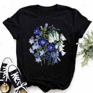 Frauen T-Shirt New 90s Damen T-Shirts Mode gedruckte Kleidung Damen T-Shirts Harajuku Blumenmuster kurzärmelige Kleidung Damen Topl2405