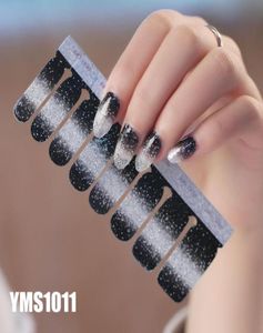 Flash Powder Gradient Nail Stickers Decals Polish 16st