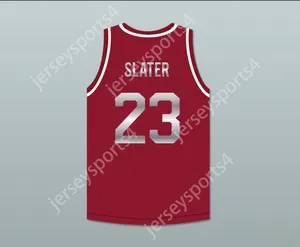 Anpassade Nay Mens Youth/Kids Saved by the Bell AC Slater 23 Bayside Tigers Maroon Basketball Jersey inkluderar Tiger Patch Top Stitched S-6XL