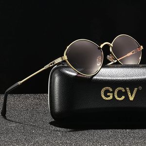 GCV Brand Cat Eye Eye Olive сплавные сплавы мужчины солнцезащитные очки Polarized UV400 Ночного видения Goggles Vintage Retro Punk Unisex 240411