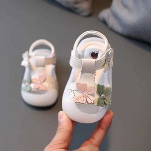 Sandalen Mädchen Sandalen 2023 Sommer weiches Einzelkind Kleinkind Girl Schuh Baby Walking Schuhschuhe Bogenknoten Prinzessin Sandalen Baby Girl Schuh