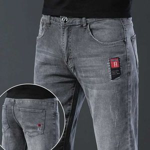 Мужские джинсы мужская мода и удобная бренда джинсовые брюки роскошные мужские люди Slim Fit Elastic European и American Style Mens Brand Pantsl2405