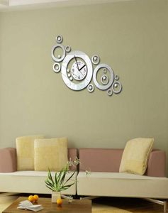 Zegar ścienny akrylowy kwarc zegarek Horloge reloJ de pared salon dekoracyjne zegary nowoczesne naklejki 3D Europa H09223479378