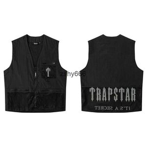 Autumn and Winter American Trapstar Letter Embroidered Zipper Windbreaker Mens Womens Casual Vest Coat Trendy