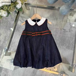 New girls skirt Tank Top Princess dress Size 100-150 CM kids designer clothes summer Blue denim fabric baby partydress 24April