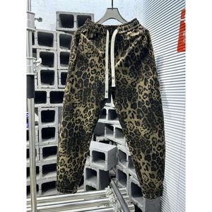 calças masculinas calças primavera/verão novo masculino de leopardo americano Moda casual versátil para casais jogam cordão slim