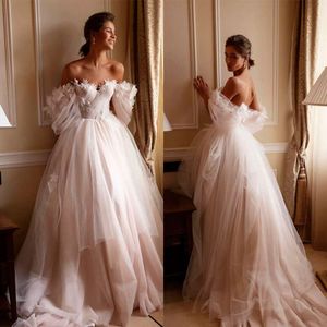 Strapless Sleeveless Applique Organza Floor Dresse Simple Length Lace Wedding Dress Custom Made Pearl Vestidos De Novia Real Picture