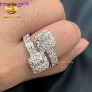 Hip Hop lodowana biżuteria vvs moissanite mężczyźni pierścień złoto plisowane klasyczne proste pierścienie diamentowe
