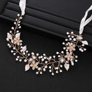 Hochzeitshaarschmuck Neue Strasskristall Perle Stirnband Kopfbedeckung handgefertigtes Kopfschmuck Prinzessin Haar Band Braut Tiara Hochzeit Haarzubehör Geschenk