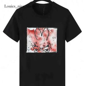 Psyco Bunny Shirt Psychological Bunny T-shirts Designer Skull Bunny Pattern Top Cotton O-Neck Rabbit Animal Print T Shirts For Women Custom Printed Pop Tees 340
