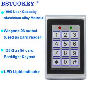 Cartão 125kHz RFID Metal Access Control Keypad Teclado à prova d'água da capa de capa à prova de chuva Sistema de trava eletrônica de trava do teclado WG26 Saída