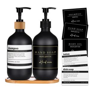 Dispensadores 500 ml de sabão preto fosco Dispensador de garrafa shampoo condicionador de lavagem corporal garrafa reabastecido Soop Soop Soop Soof