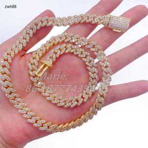 Jóia jóia jóias jóias de jóias de prata sólida 925 VVs Diamante de 6 mm de colar gelado de moissanite link cubano moissanite Hip Hop Bracelet