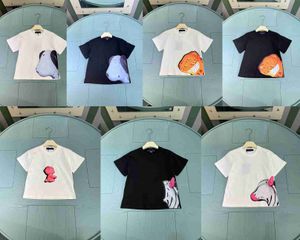 Популярная детская футболка детская дизайнерская одежда Различная мультфильма животных Аватар Припечатки девочки с коротки