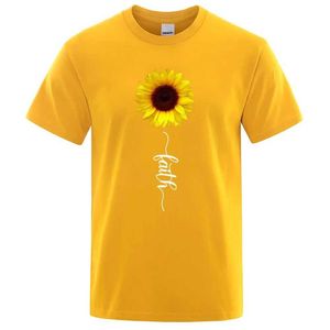 القمصان للرجال The Sunflower of Hope Beauty Print Men Women TS Shirt Cotton Fashion Clothing Trase terts therts slve men tshirt t240505