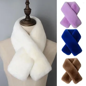 Шарфы двойной плюшевый кросс-шарф из искусственного меха утолщенная обертка осень зимняя женщина теплый воротник теплый воротник тепло