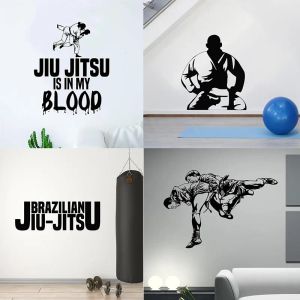 Adesivi adesivi muro brasiliano jiujitsu arti marziali combattimento wrestling lancia sport dedal camera da letto da letto decorazioni soggiorno preventivo murale