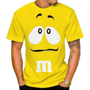 Męskie koszulki 2024 Zabawne M MS Chocolate Bean Cartoon 3D Printed T-shirt unisex swobodny krótki koszulka mody personzation tops t240505