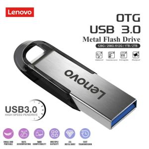 Adapter Lenovo 2TB Metal Usb 3.0 Flash Drives High Speed Pendrive 1TB 512GB Usb Drive Portable SSD Memoria Usb Flash Disk TYPEC Adapter