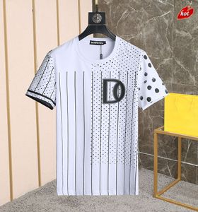 and s Mens Designer t Shirt Italian Milan Fashion Polka Dot with Striped Print Tshirt Summer Black White Hip Hop Streetwear 100 Cotton 96NA L93S