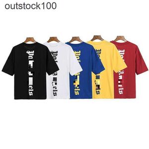 Paa Angles High end designer clothes for Short sleeved Summer Vertical Letter Printed Loose Casual Tshirt Men Women Short sleeved Short sleeved With 1:1 original tags