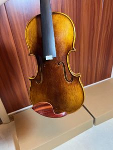 4/4 handmade violin master made warm sound solid spruce top maple back with case