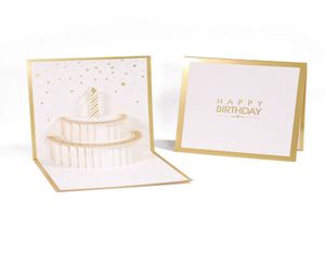3D wyskakujące ręcznie robione karty z życzeniami z ciastem wszystkiego najlepszego z okazji urodzin
