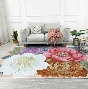 Estilo americano Tapete 3D com flores clássicas elegantes tapete floral para sala de estar na cama Decoração de tapetes Carpet 201258232885