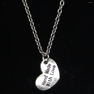 Chains 20pcs Fashion Necklace 15x10mm Heart Hand Made Love Pendants Short Long Women Men Colar Gift Jewelry Choker