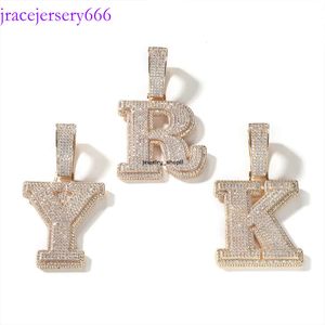 26 letter necklace Hip Hop personalized diamonds Men's pendant GRA moissanite diamond gold sterling sier cuban link