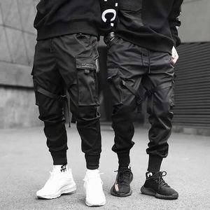 Men's Pants Street clothing black mens harem jogging pants mens goods pants 2023 hip-hop casual pocket sports pants oversized fashionable mensL2405