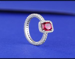 925 pietre cZ rosse rosse in argento ridotto sterling anello di eleganza senza tempo Fit P Gioielli FAMPIO Gioielli Am