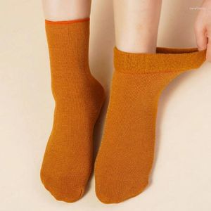 Mulheres meias 2 pares de inverno feminino de alta qualidade de pelúcia espessada feminina feminina térmica térmica mole casual piso diário