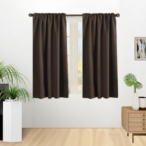 Tratamentos modernos pequenas cortinas de blecaute para janelas de quarto da cozinha Cortina térmica para divisor de quarto Drape curta tende cortinas Shade 95% toalha