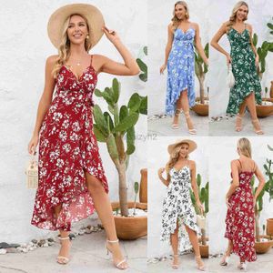 Basic Casual Dresses Designer Dress Women's new sexy suspender irregular dress long suspender floral beach skirt Plus Size Long skirt