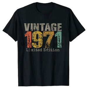 T-shirt maschile uomini 53 anni regali vintage 1971 in edizione limitata 53 ° compleanno divertente cotone ts short slve t camicie o vestiti per collo h240506