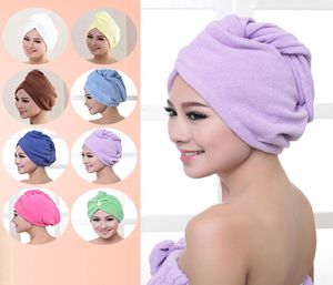 Shower Caps Towel Women Microfiber Magic Shower Caps Hair Dry Drying Turban Wrap Towel Hat Cap Quick Dry Dryer Bath 6025cm WXT171209521