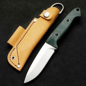 High Quality BM162 Straight Knife CPM-S30v Satin Drop Point Blade Green Full Tang G10 Handle Outdoor Survival Tactical Knives with Kydex