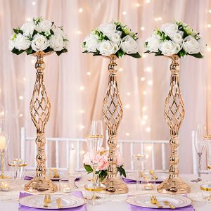 Candles Flowers Metal Candle Holders Wedding Metal Flower Centerpiece Flower Rack Flowers Vases Candlestick Table Stand Home Party Decor