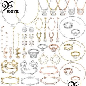 Bracelet & Necklace Sets Original Constella 2024 New Fashion Jewellery Set Sparkling Crystal Charm Earrings Ring For Women With Logo Dhcvx