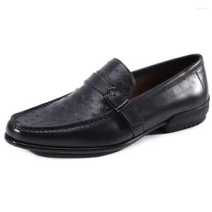 Повседневная обувь Jineyu Men Men Ostrich Leather Seet