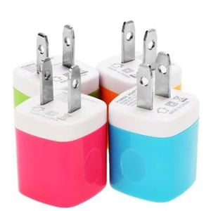 Snabbladdning 5V 1A Färgglada Home Plug USB Charger Power Adapter för iPhone 5 6 7 för Samsung S6 S7