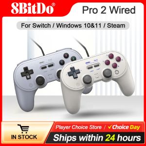 Möss 8Bitdo Pro 2 Wired GamePad för Nintendo Switch PC Gamepad Retropie Raspberry Pi Ultimate Software Justerbara hårutlösare