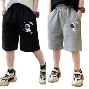 Shorts Childrens Boy Astronaut Printed Shorts 2023 Summer Pocket Design Childrens Leisure Sports Shorts Youth Boys 3-14 ClothingL2403