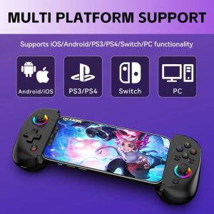 マウスBSP D8 RGBタブレットコントローラースイッチ用ワイヤレスハンドルP3 P4 Android iOSゲームパッド用ジョイスティックストレッチングジョイスティック